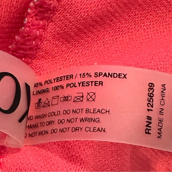 XOXO One Piece Swimsuit Coral Pink Stripe w/Palms Sz 2X - Picture 10 of 12